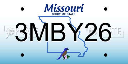 3MBY26 Missouri License Plate