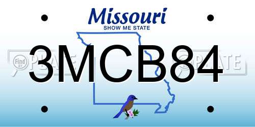 3MCB84 Missouri License Plate