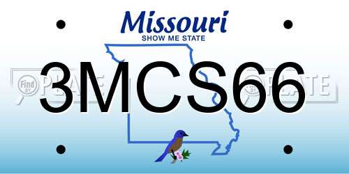 3MCS66 Missouri License Plate