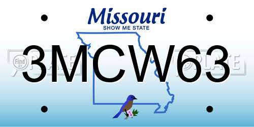 3MCW63 Missouri License Plate
