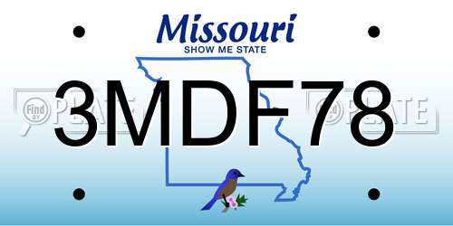 3MDF78 Missouri License Plate