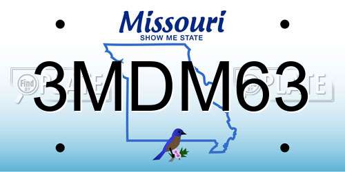 3MDM63 Missouri License Plate