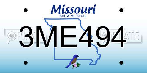 3ME494 Missouri License Plate
