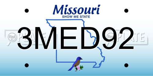 3MED92 Missouri License Plate