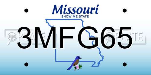 3MFG65 Missouri License Plate