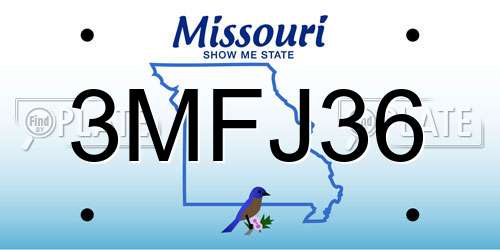 3MFJ36 Missouri License Plate