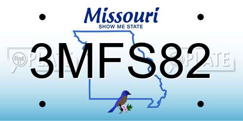 3MFS82 Missouri License Plate