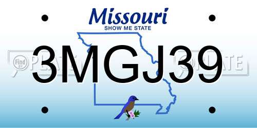 3MGJ39 Missouri License Plate