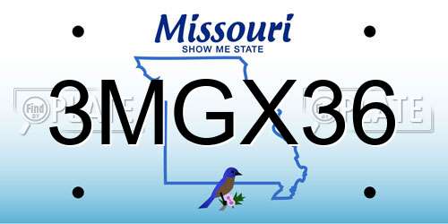 3MGX36 Missouri License Plate