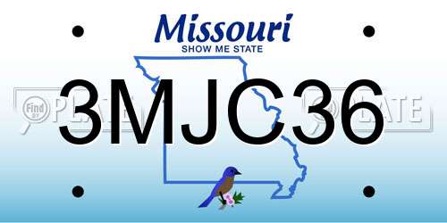 3MJC36 Missouri License Plate