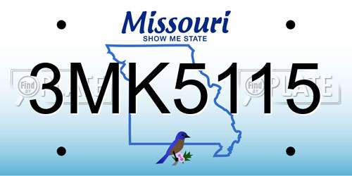 3MK5115 Missouri License Plate