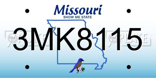 3MK8115 Missouri License Plate