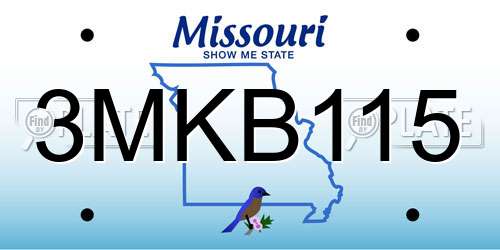 3MKB115 Missouri License Plate