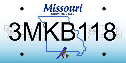 3MKB118 Missouri License Plate