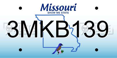 3MKB139 Missouri License Plate