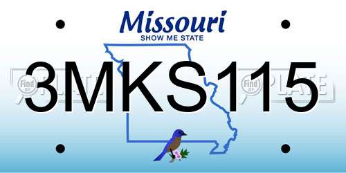 3MKS115 Missouri License Plate