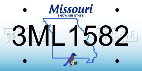 3ML1582 Missouri License Plate