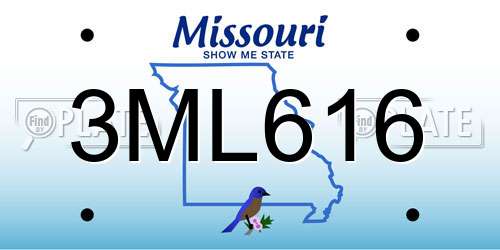 3ML616 Missouri License Plate