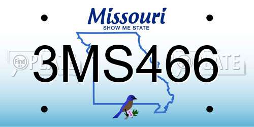 3MS466 Missouri License Plate