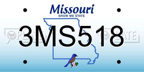 3MS518 Missouri License Plate