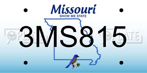 3MS815 Missouri License Plate