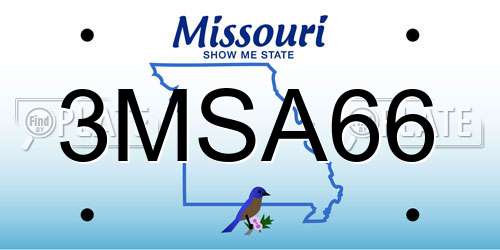 3MSA66 Missouri License Plate