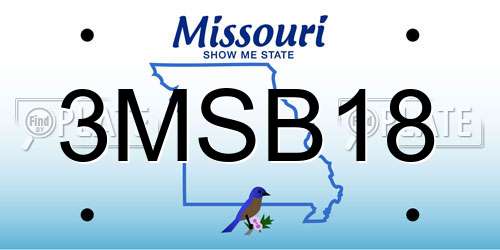3MSB18 Missouri License Plate