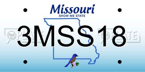 3MSS18 Missouri License Plate