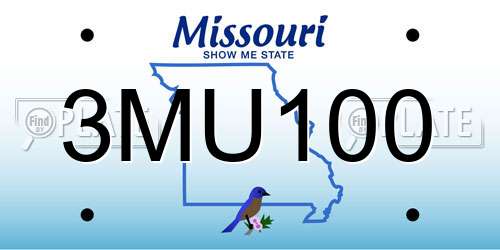 3MU100 Missouri License Plate
