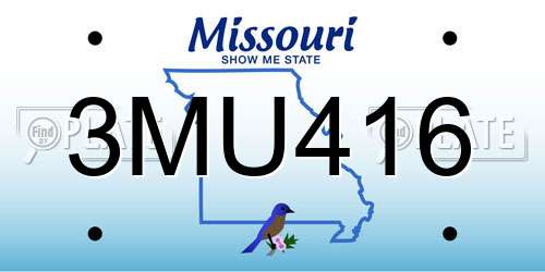 3MU416 Missouri License Plate