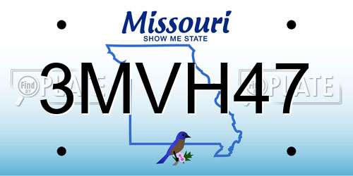 3MVH47 Missouri License Plate