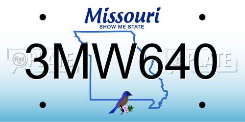 3MW640 Missouri License Plate