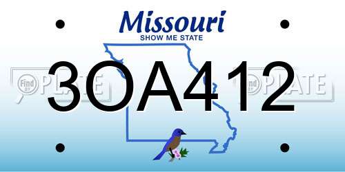 3OA412 Missouri License Plate