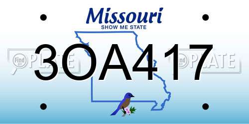 3OA417 Missouri License Plate