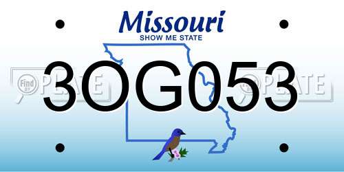 3OG053 Missouri License Plate
