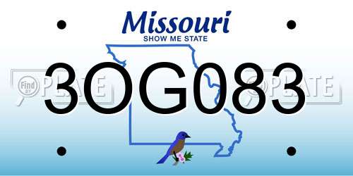 3OG083 Missouri License Plate