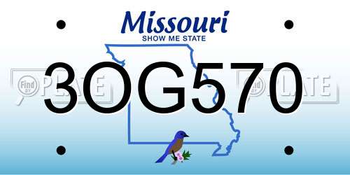 3OG570 Missouri License Plate
