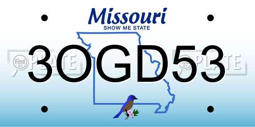 3OGD53 Missouri License Plate