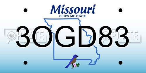 3OGD83 Missouri License Plate