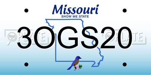 3OGS20 Missouri License Plate