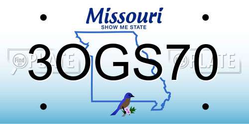 3OGS70 Missouri License Plate