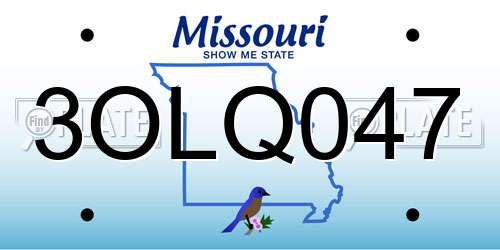 3OLQ047 Missouri License Plate