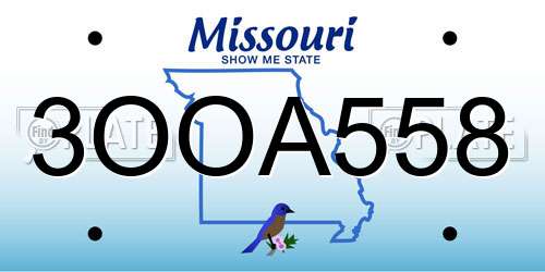 3OOA558 Missouri License Plate