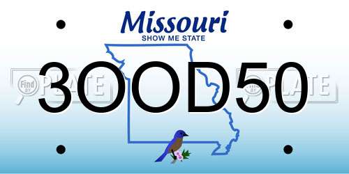 3OOD50 Missouri License Plate