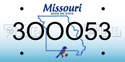 3OOO53 Missouri License Plate