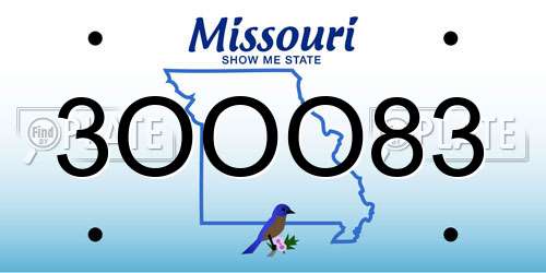 3OOO83 Missouri License Plate