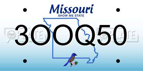 3OOQ50 Missouri License Plate