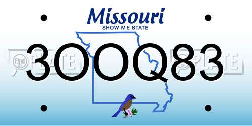 3OOQ83 Missouri License Plate