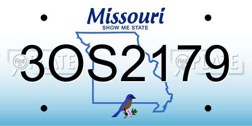 3OS2179 Missouri License Plate