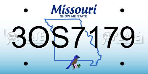 3OS7179 Missouri License Plate